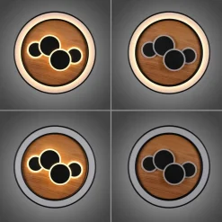 Paul Neuhaus LED-loftlampe Eliza, olieret eg, Ø 60 cm