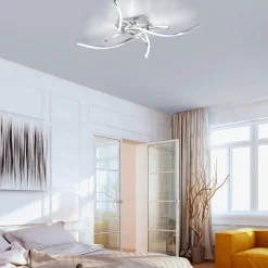 Paul Neuhaus LED-loftlampe Polina, 4 lyskilder, sølv, dæmpbar