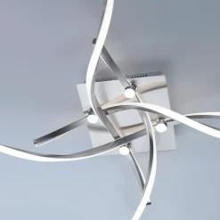 Paul Neuhaus LED-loftlampe Polina, 4 lyskilder, sølv, dæmpbar