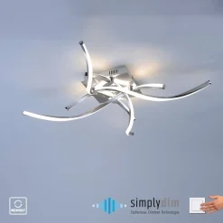 Paul Neuhaus LED-loftlampe Polina, 4 lyskilder, sølv, dæmpbar