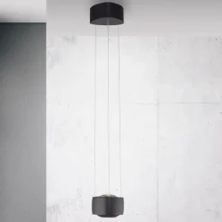 Paul Neuhaus LED-pendellampe Q-Stretto, sort, Ø 14,5 cm