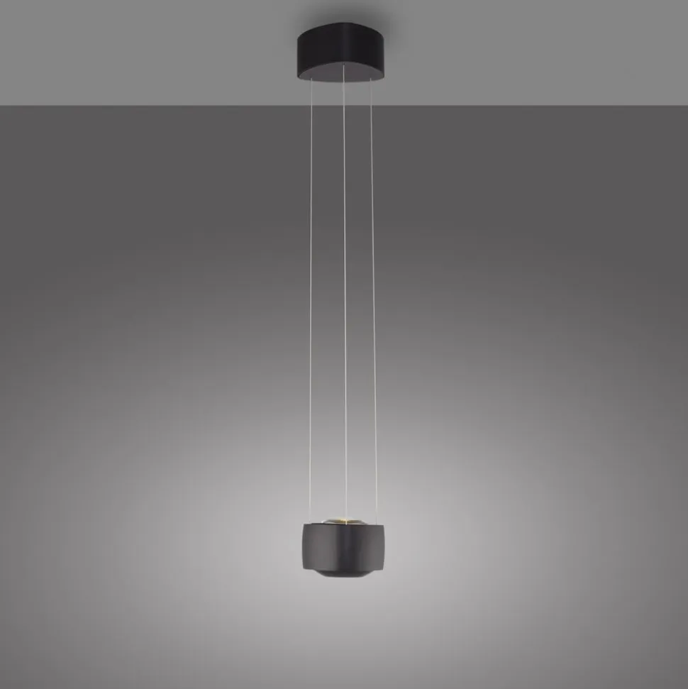 Paul Neuhaus LED-pendellampe Q-Stretto, sort, Ø 14,5 cm