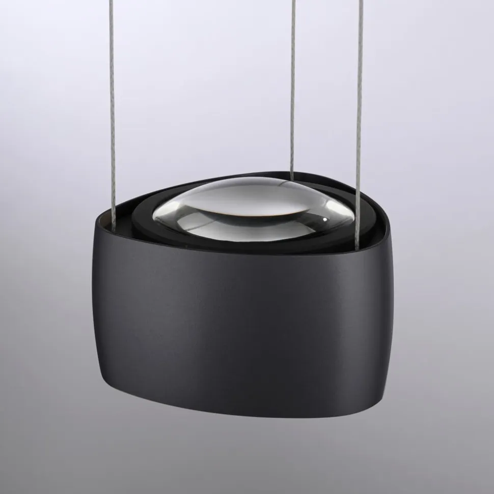 Paul Neuhaus LED-pendellampe Q-Stretto, sort, Ø 14,5 cm