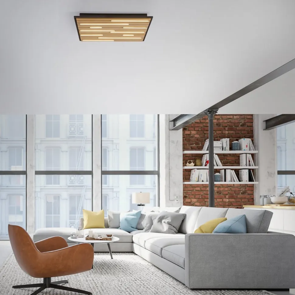 Paul Neuhaus Loftlampe Q-Acoustic træ 62 x 62 cm