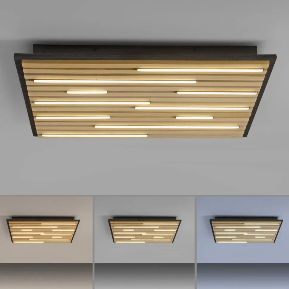 Paul Neuhaus Loftlampe Q-Acoustic træ 62 x 62 cm