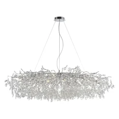 Paul Neuhaus lysekrone Ricicle, krom, længde 150 cm