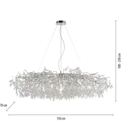 Paul Neuhaus lysekrone Ricicle, krom, længde 150 cm
