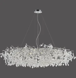 Paul Neuhaus lysekrone Ricicle, krom, længde 150 cm