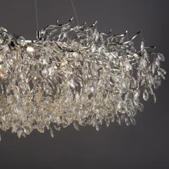 Paul Neuhaus lysekrone Ricicle, krom, længde 150 cm