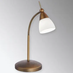 Paul Neuhaus Pino bordlampe, antik messing, 45 cm, dæmpbar