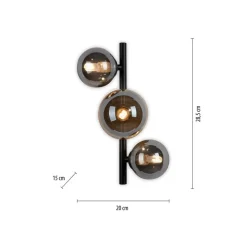 Paul Neuhaus Popsicle væglampe, sort, glas, 29 cm, G9