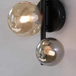 Paul Neuhaus Popsicle væglampe, sort, glas, 29 cm, G9