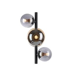 Paul Neuhaus Popsicle væglampe, sort, glas, 29 cm, G9