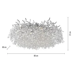 Paul Neuhaus Ricicle loftslampe, krystalpendel, Ø 80 cm