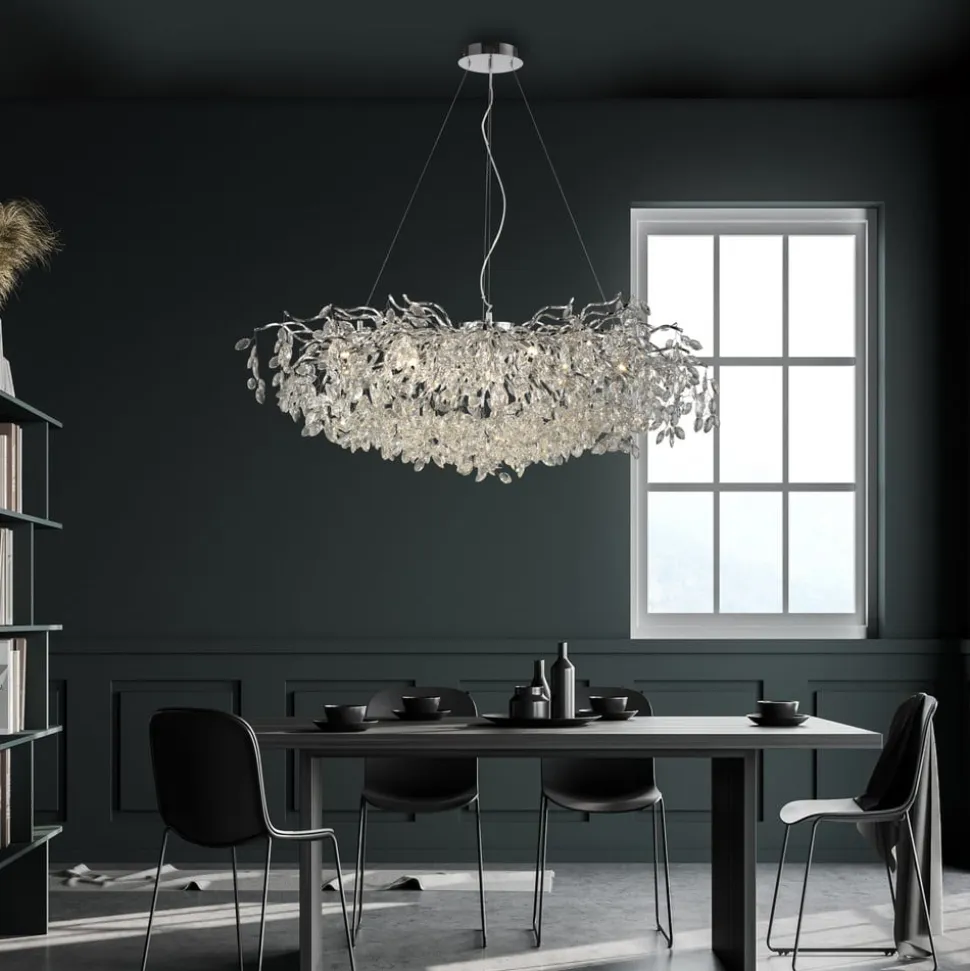 Paul Neuhaus Ricicle-lysekrone, krom, længde 120 cm