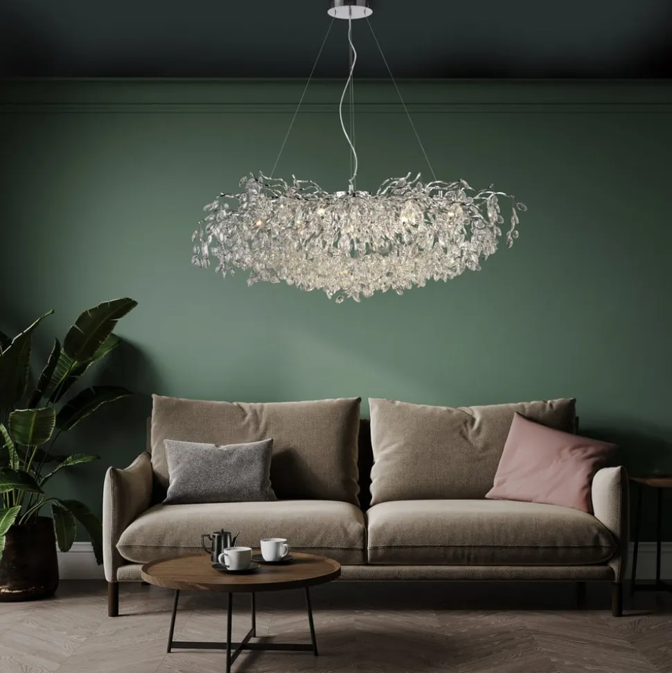 Paul Neuhaus Ricicle-lysekrone, krom, længde 120 cm