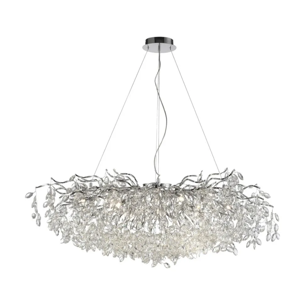 Paul Neuhaus Ricicle-lysekrone, krom, længde 120 cm