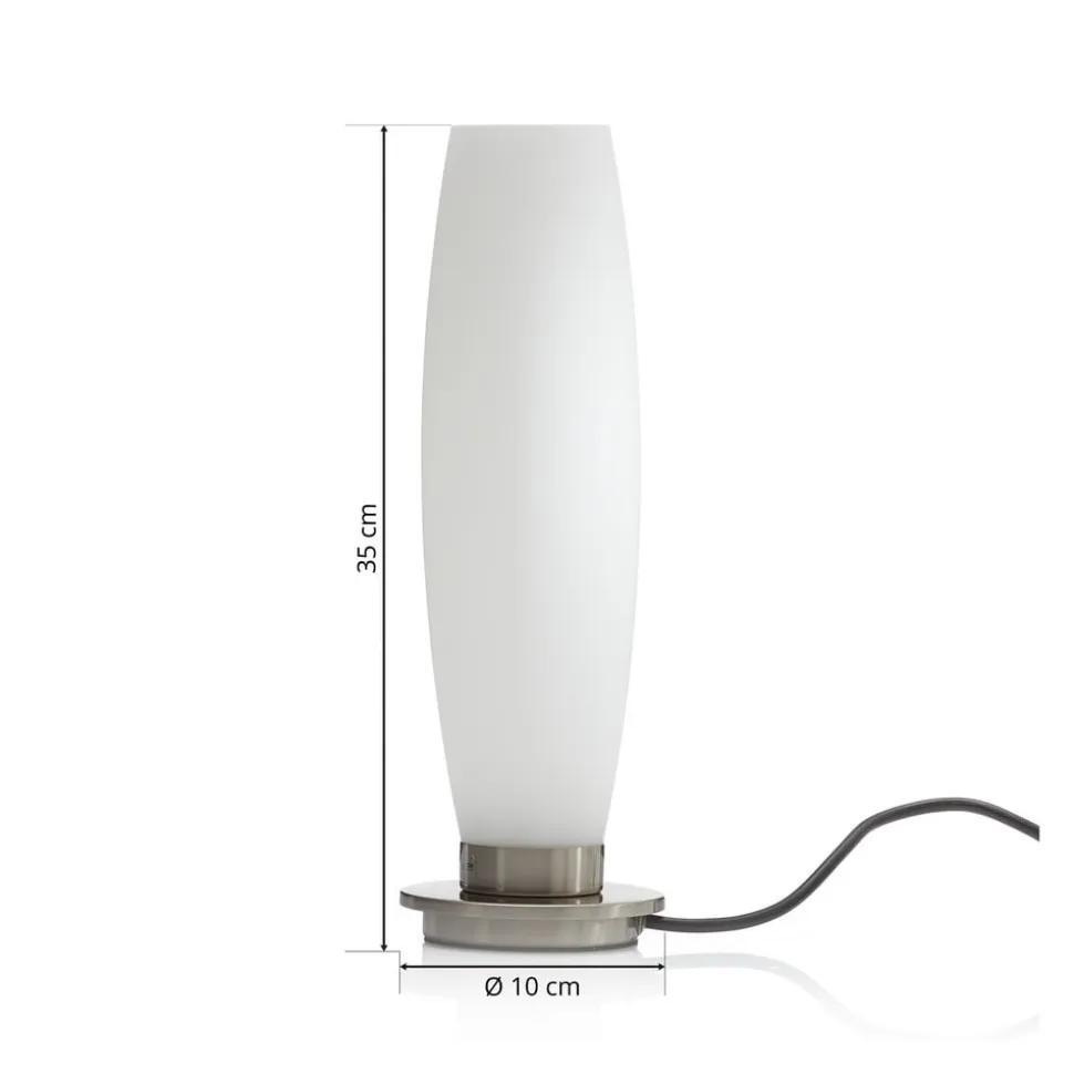 Paul Neuhaus Tyra bordlampe, glas, Ø 10 cm, dæmpbar, G9