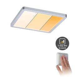 Paulmann Areo Panel dimtowarm, kantet, krom 17,5cm