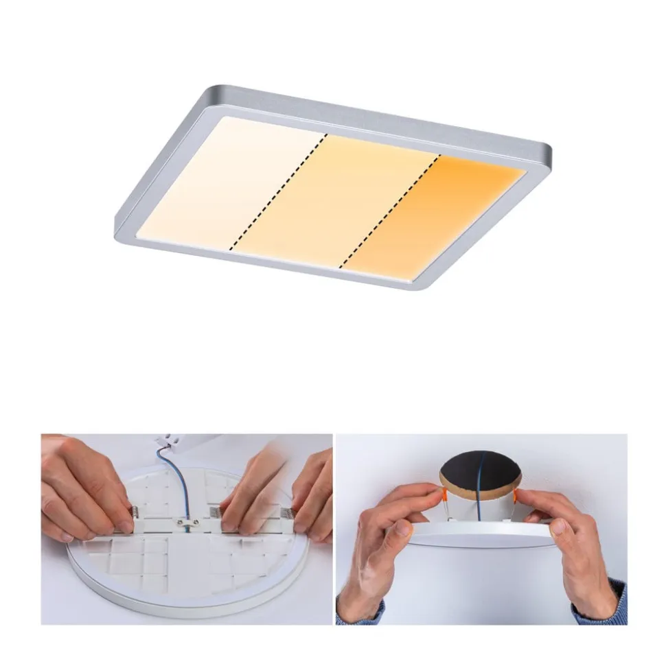 Paulmann Areo Panel dimtowarm, kantet, krom 17,5cm