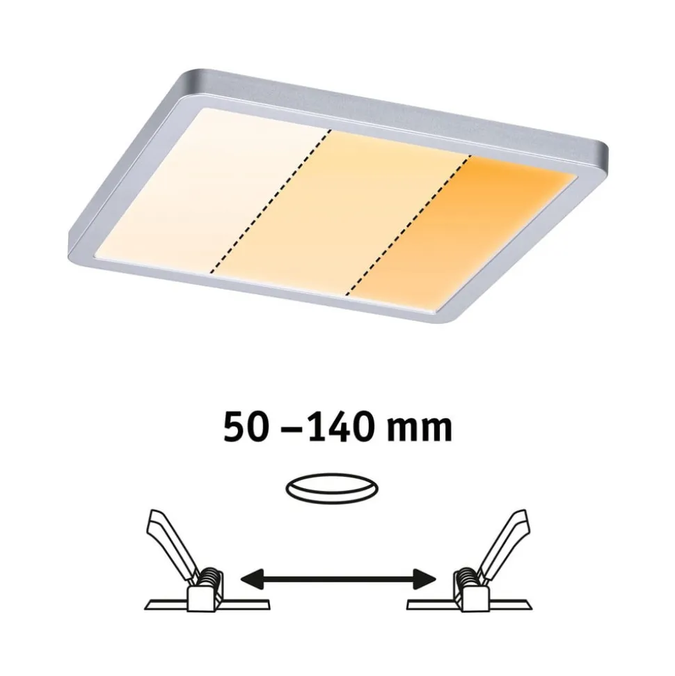 Paulmann Areo Panel dimtowarm, kantet, krom 17,5cm