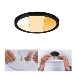 Paulmann Areo Panel dimtowarm rund sort Ø17,5 cm