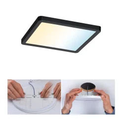 Paulmann Areo ZigBee CCT kantet sort 17,5x17,5cm