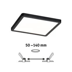 Paulmann Areo ZigBee CCT kantet sort 17,5x17,5cm