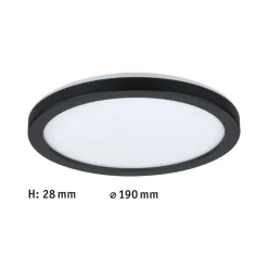 Paulmann Atria Shine Panel on/off sort 830 Ø19cm