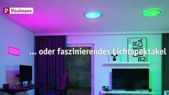 Paulmann Atria Shine Panel dæmpet krom RGBW Ø29cm