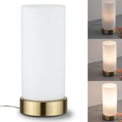 Paulmann bordlampe Pinja messing/opal