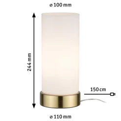 Paulmann bordlampe Pinja messing/opal