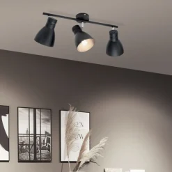 Paulmann Davy loftlampe, sort, 3 lyskilder