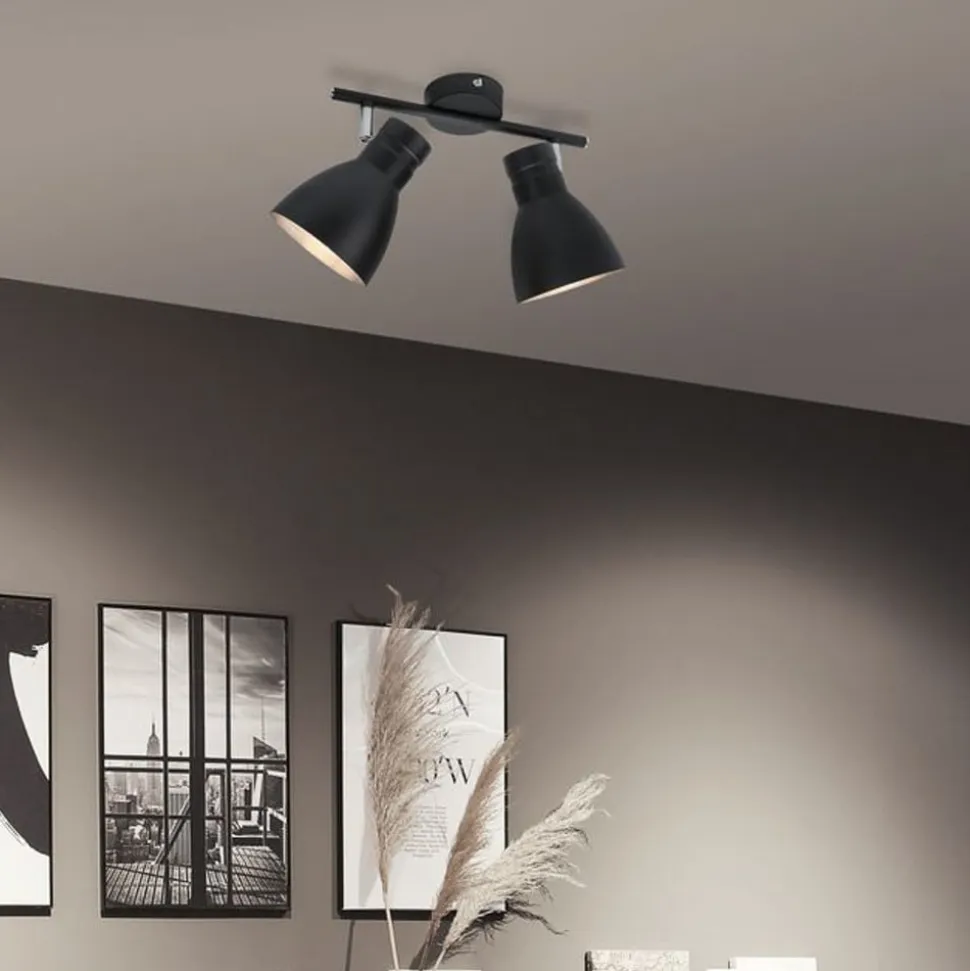 Paulmann Davy loftlampe, sort, 2 lyskilder