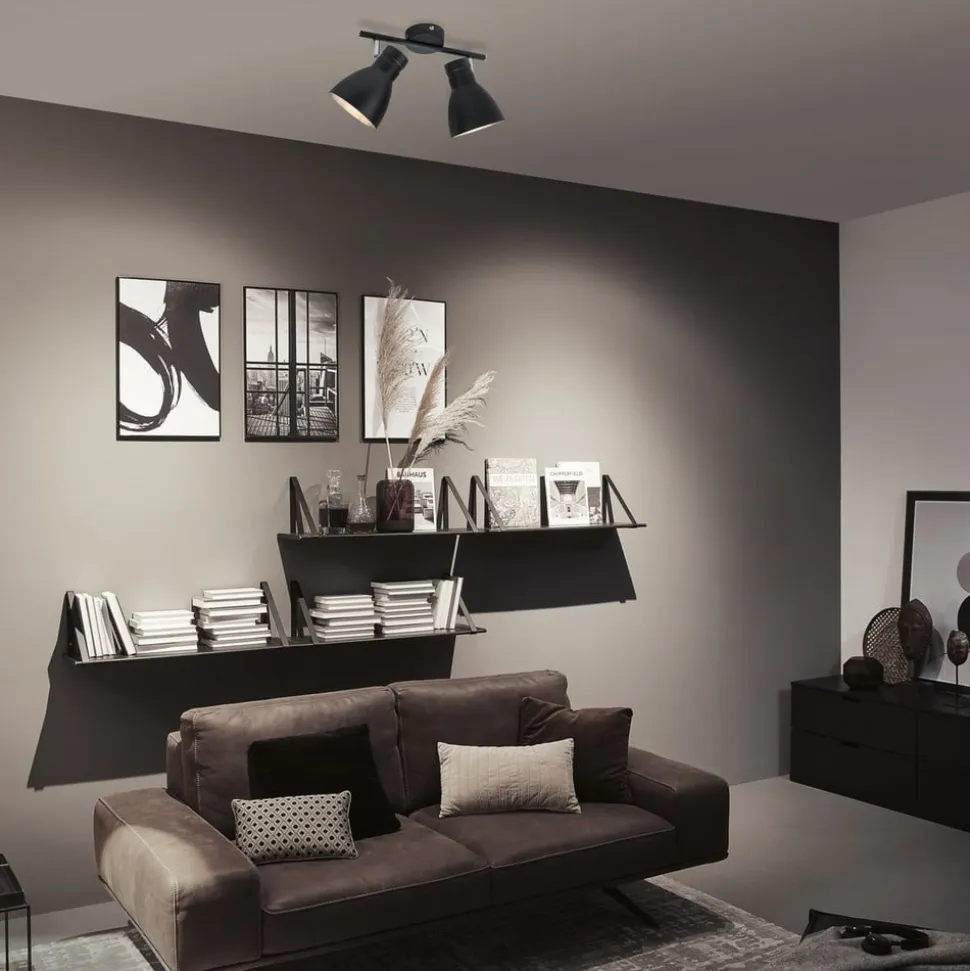 Paulmann Davy loftlampe, sort, 2 lyskilder