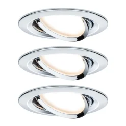 Paulmann 3-delt spot Nova Coin rund vippelig, krom