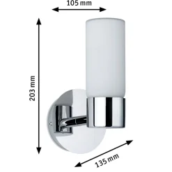 Paulmann Eleon væglampe IP44 krom/opal, 1 lyskilde
