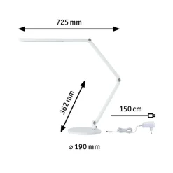 Paulmann FlexBar LED-skrivebordslampe, hvid