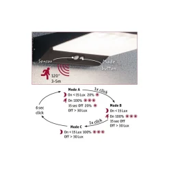 Paulmann LED solcelle-væglampe Ronas, sensor, dybde 25