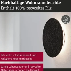 Paulmann LED-væglampe Tulga, Ø 20 cm, antracit, filt