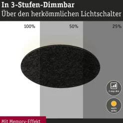 Paulmann LED-væglampe Tulga, Ø 20 cm, antracit, filt