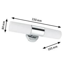 Paulmann Lenia væglampe IP44 krom/opal 2 lyskilder