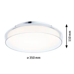 Paulmann Luena LED-loftlampe, IP44, krom, Ø 35 cm