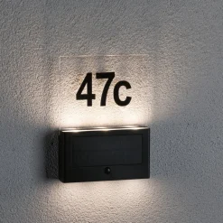 Paulmann Neda LED-husnummerlampe, solcelle, sensor