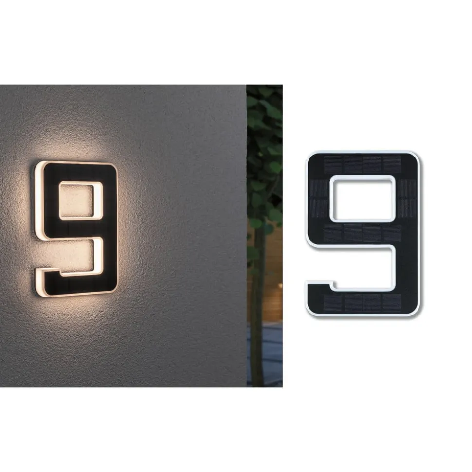 Paulmann solcelledrevet LED-husnummer 9