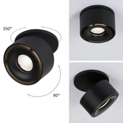 Paulmann Spircle LED indbygningslampe, mat sort