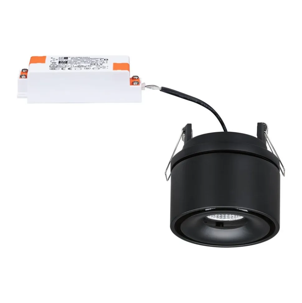 Paulmann Spircle LED indbygningslampe, mat sort