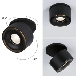 Paulmann Spircle LED indbygningslampe, mat sort