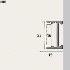 Paulmann Square Profil alu satineret diffusor, 2 m