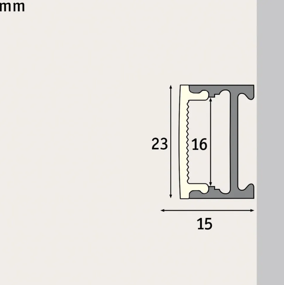 Paulmann Square Profil alu satineret diffusor, 2 m